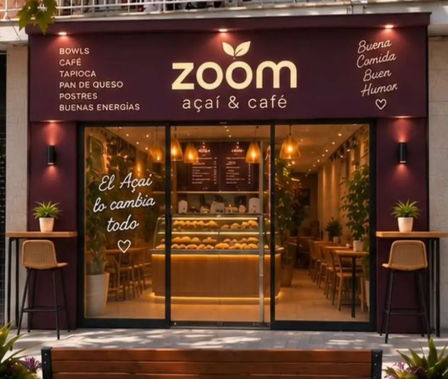 Fachada de Zoom Açaí & Café en Salou